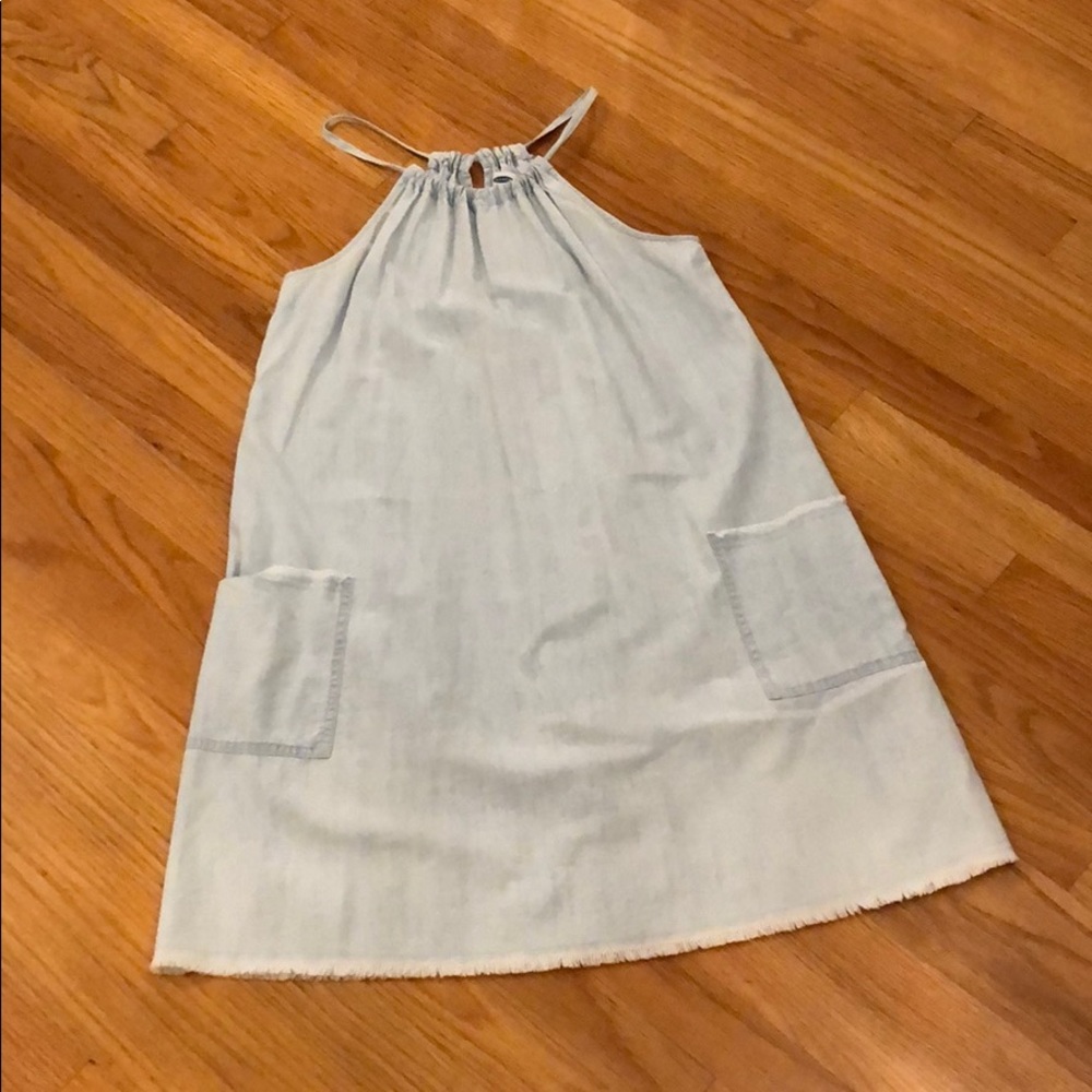 Light denim pocketed tank top dress!